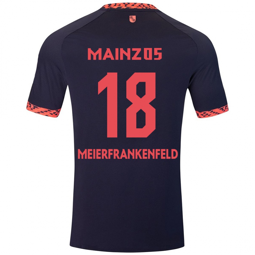 Kinder Jana Meierfrankenfeld #18 Blau Korallenrot Auswärtstrikot Trikot 2024/25 T-Shirt Schweiz