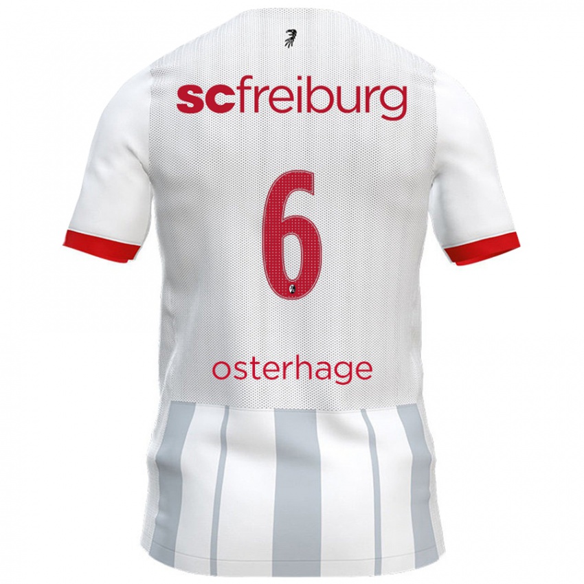 Kinder Patrick Osterhage #6 Weiß Grau Auswärtstrikot Trikot 2024/25 T-Shirt Schweiz