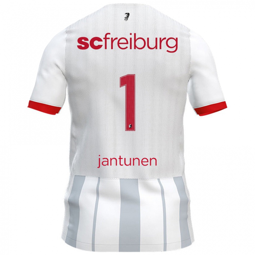 Kinder Jaaso Jantunen #1 Weiß Grau Auswärtstrikot Trikot 2024/25 T-Shirt Schweiz