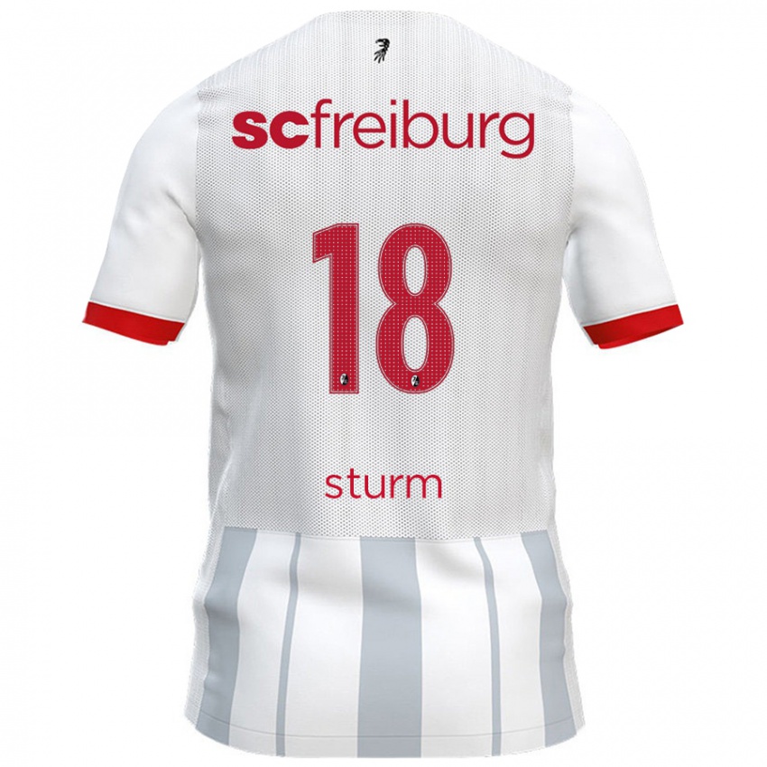 Kinder Yann Sturm #18 Weiß Grau Auswärtstrikot Trikot 2024/25 T-Shirt Schweiz