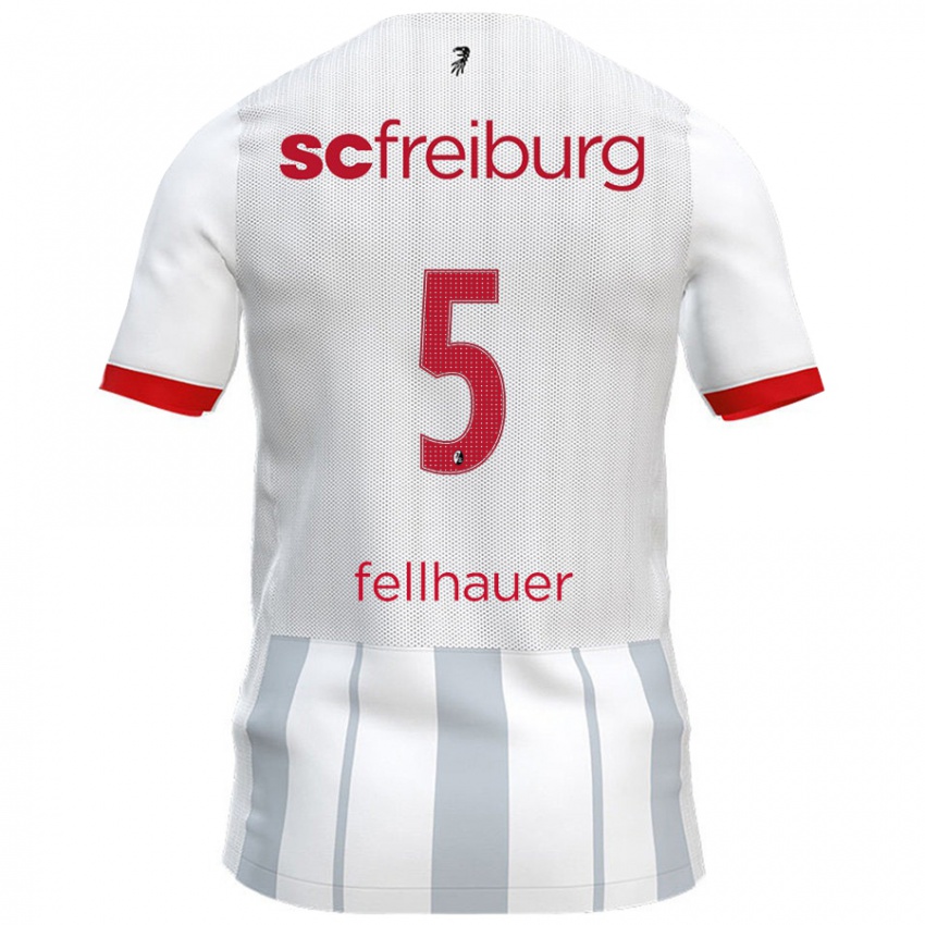 Kinder Kim Fellhauer #5 Weiß Grau Auswärtstrikot Trikot 2024/25 T-Shirt Schweiz