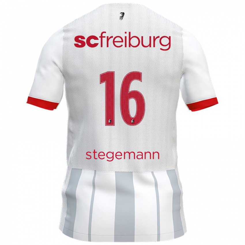 Kinder Greta Stegemann #16 Weiß Grau Auswärtstrikot Trikot 2024/25 T-Shirt Schweiz