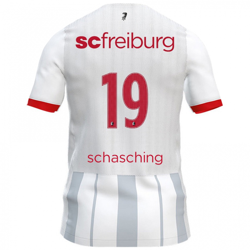 Kinder Annabel Schasching #19 Weiß Grau Auswärtstrikot Trikot 2024/25 T-Shirt Schweiz