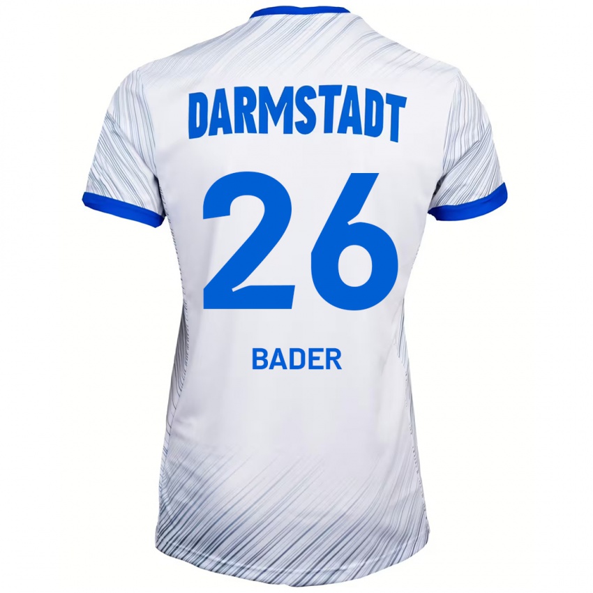 Kinder Matthias Bader #26 Weiß Blau Auswärtstrikot Trikot 2024/25 T-Shirt Schweiz