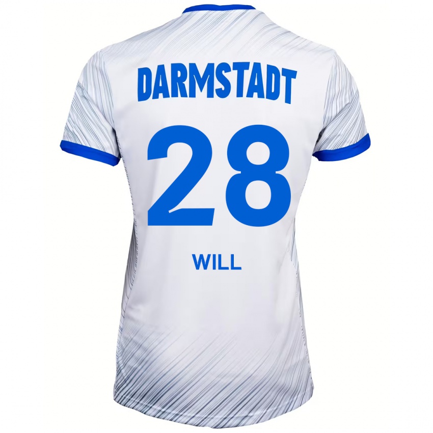 Kinder Paul Will #28 Weiß Blau Auswärtstrikot Trikot 2024/25 T-Shirt Schweiz