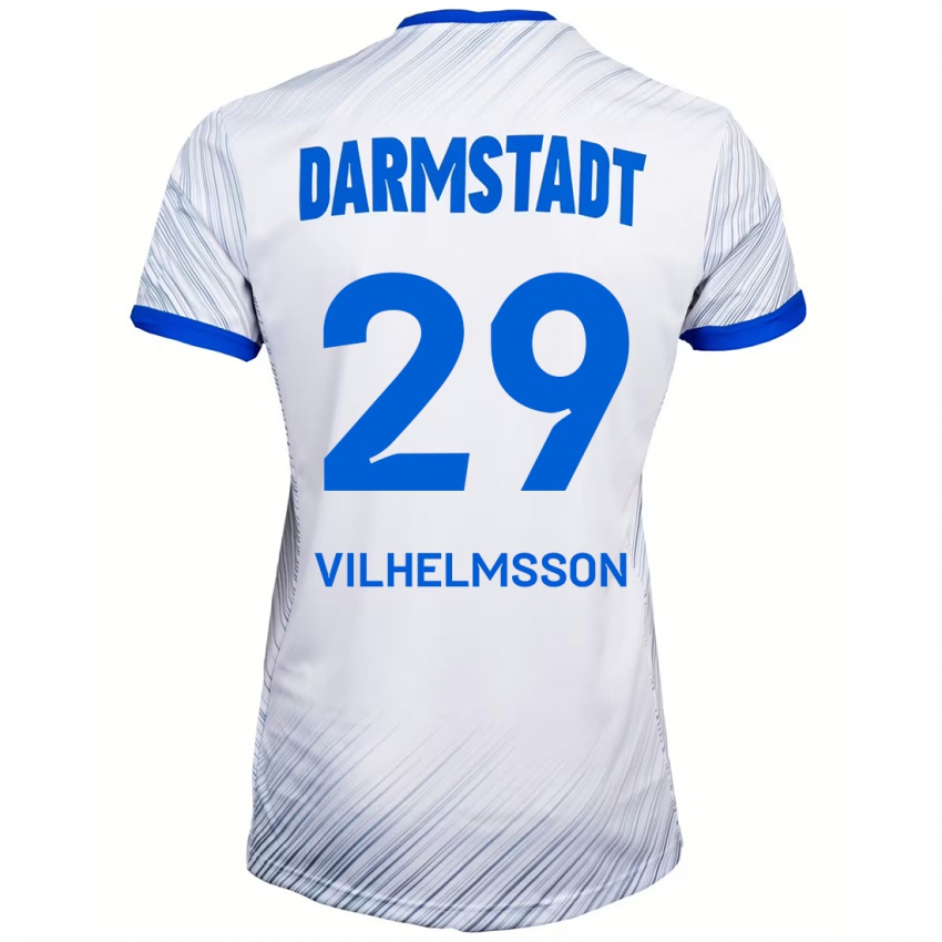 Kinder Oscar Vilhelmsson #29 Weiß Blau Auswärtstrikot Trikot 2024/25 T-Shirt Schweiz