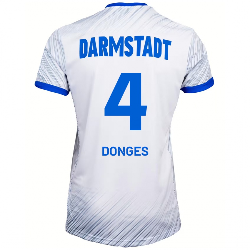 Kinder Julian Donges #4 Weiß Blau Auswärtstrikot Trikot 2024/25 T-Shirt Schweiz