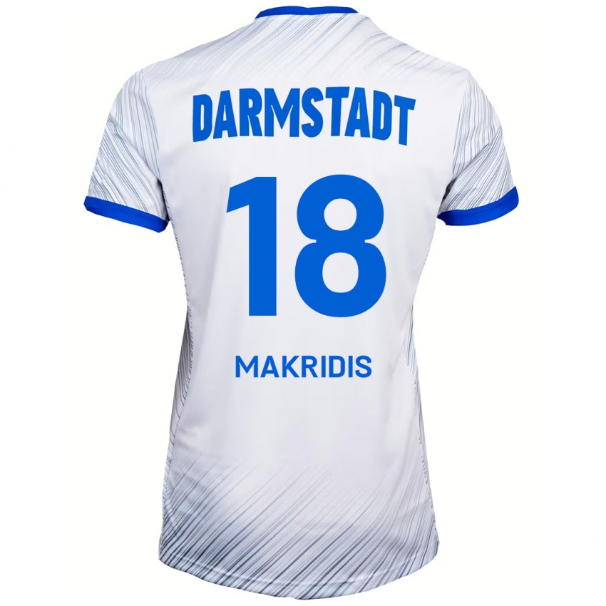 Kinder Georgios Makridis #18 Weiß Blau Auswärtstrikot Trikot 2024/25 T-Shirt Schweiz