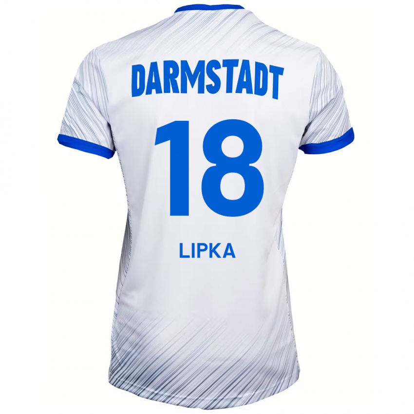 Kinder David Lipka #18 Weiß Blau Auswärtstrikot Trikot 2024/25 T-Shirt Schweiz