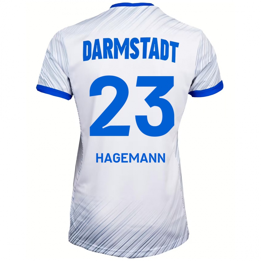 Kinder Emil Hagemann #23 Weiß Blau Auswärtstrikot Trikot 2024/25 T-Shirt Schweiz