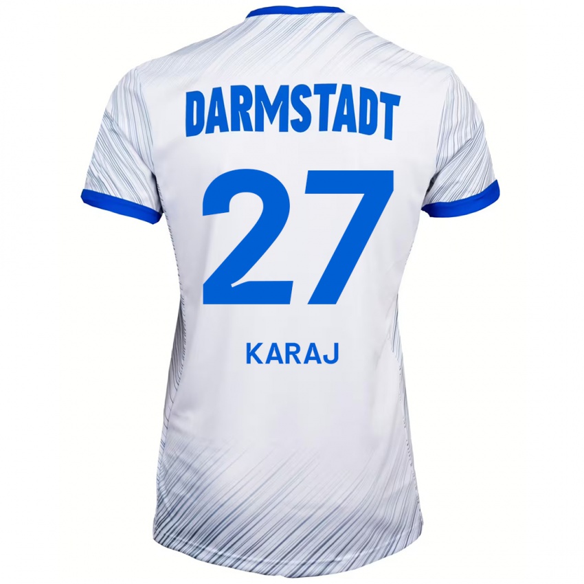 Kinder Eraldo Karaj #27 Weiß Blau Auswärtstrikot Trikot 2024/25 T-Shirt Schweiz