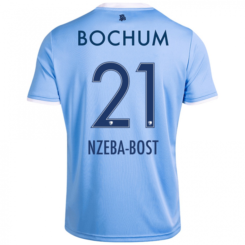 Kinder Jan Nzeba-Bost #21 Himmelblau Auswärtstrikot Trikot 2024/25 T-Shirt Schweiz