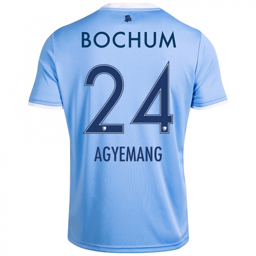 Kinder Donovan Agyemang #24 Himmelblau Auswärtstrikot Trikot 2024/25 T-Shirt Schweiz