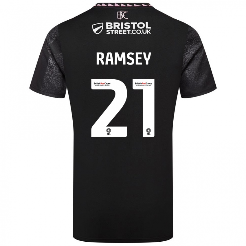 Kinder Aaron Ramsey #21 Schwarz Auswärtstrikot Trikot 2024/25 T-Shirt Schweiz