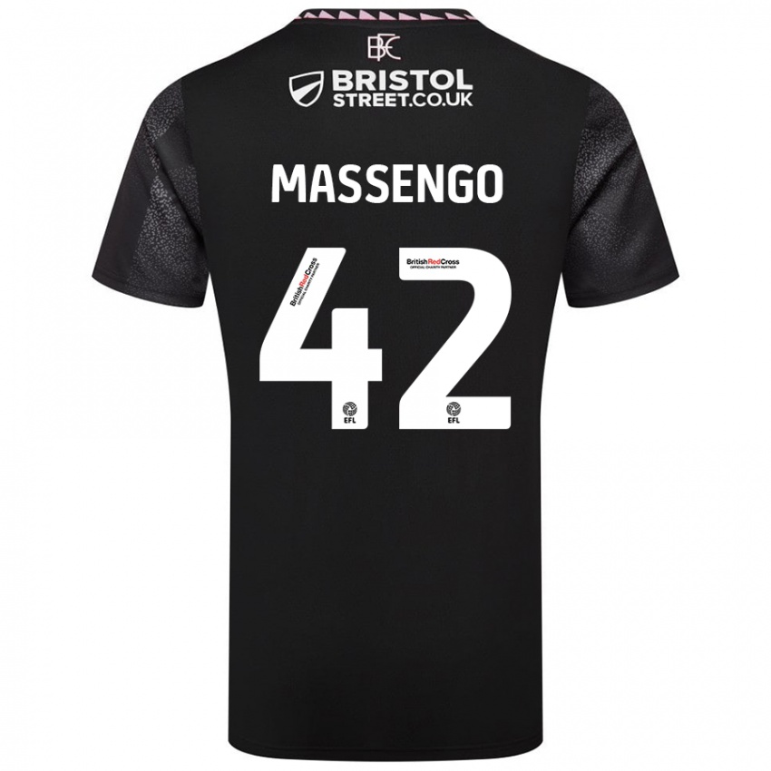 Kinder Han-Noah Massengo #42 Schwarz Auswärtstrikot Trikot 2024/25 T-Shirt Schweiz