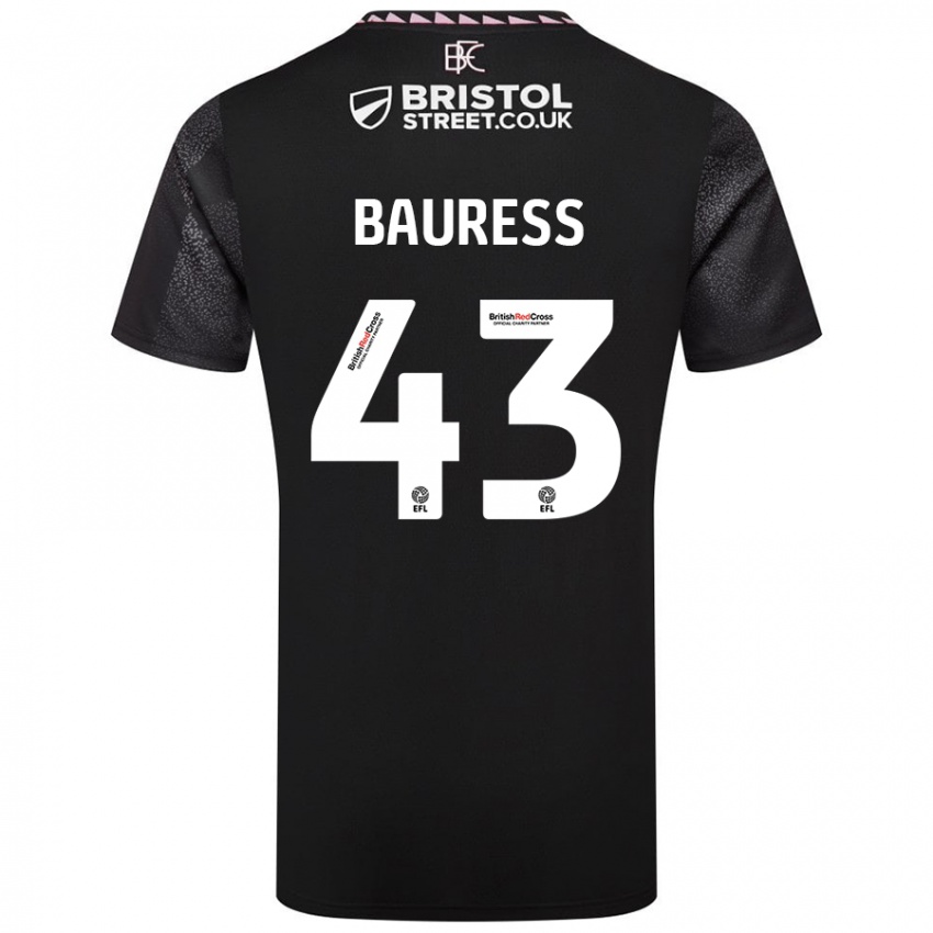 Kinder Joe Bauress #43 Schwarz Auswärtstrikot Trikot 2024/25 T-Shirt Schweiz