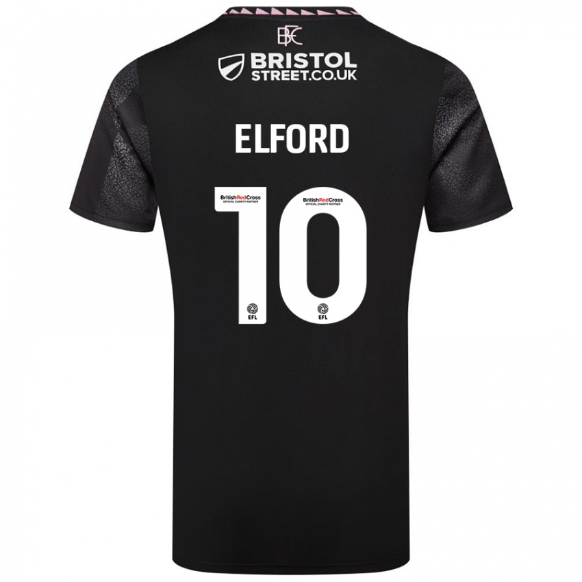 Kinder Laura Elford #10 Schwarz Auswärtstrikot Trikot 2024/25 T-Shirt Schweiz