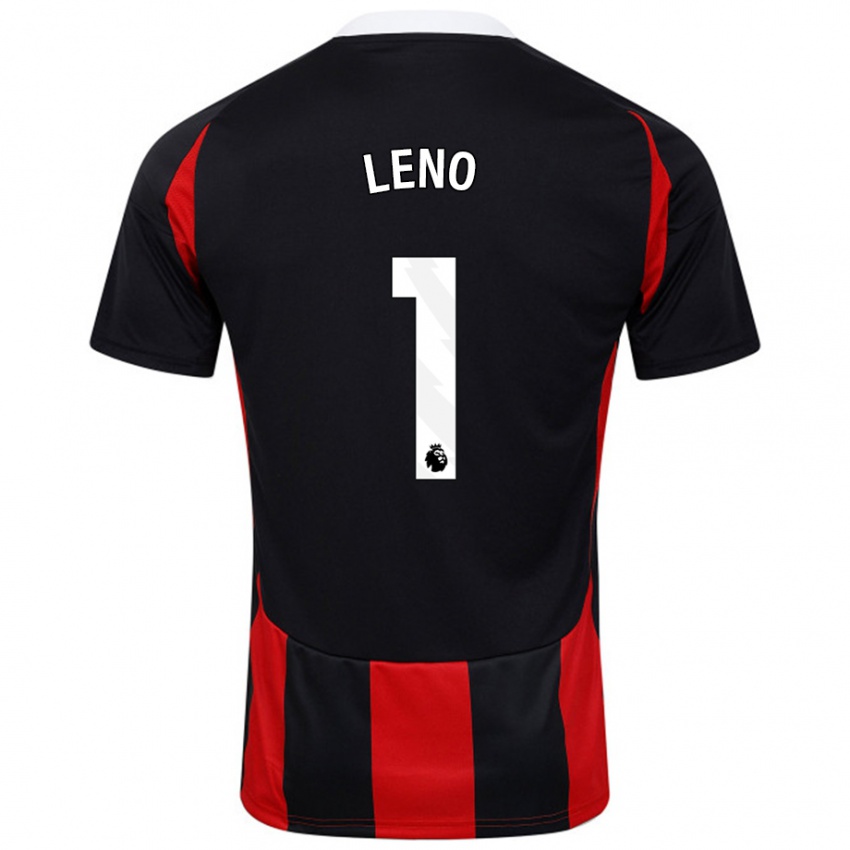 Kinder Bernd Leno #1 Schwarz Rot Auswärtstrikot Trikot 2024/25 T-Shirt Schweiz