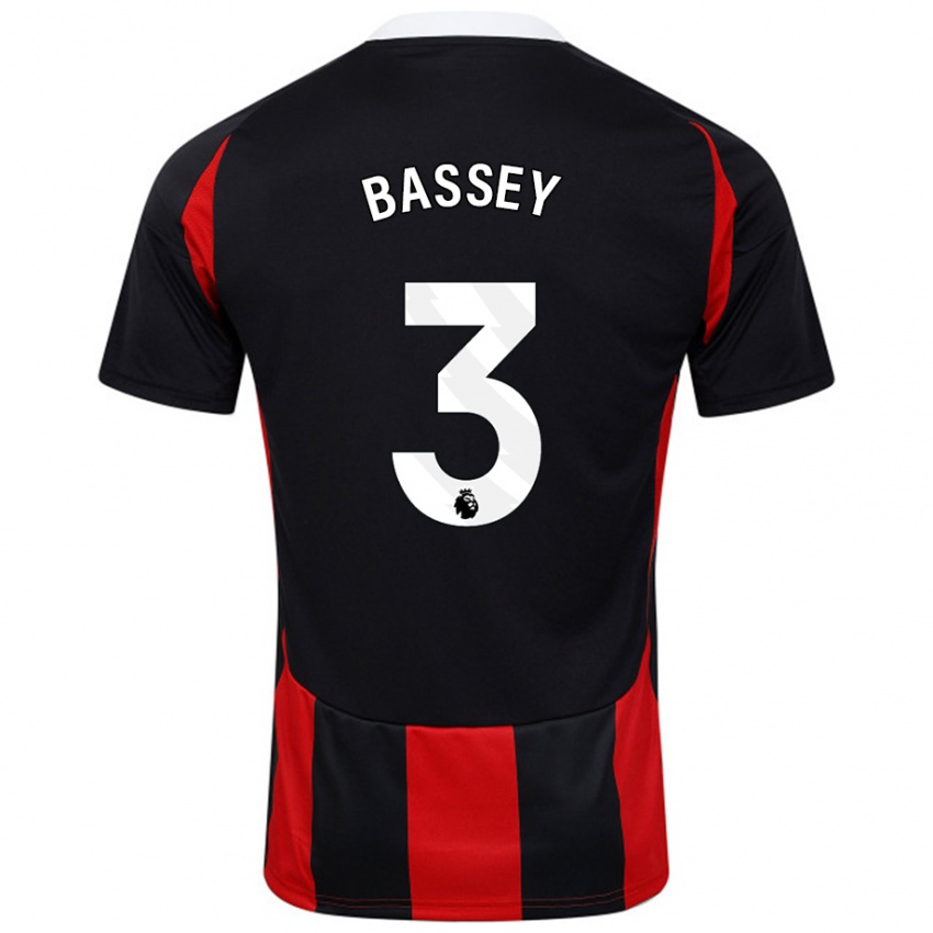 Kinder Calvin Bassey #3 Schwarz Rot Auswärtstrikot Trikot 2024/25 T-Shirt Schweiz