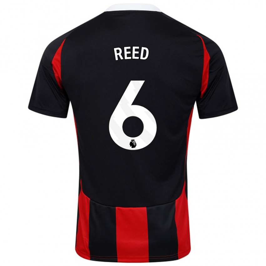 Kinder Harrison Reed #6 Schwarz Rot Auswärtstrikot Trikot 2024/25 T-Shirt Schweiz