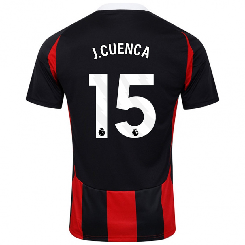 Kinder Jorge Cuenca #15 Schwarz Rot Auswärtstrikot Trikot 2024/25 T-Shirt Schweiz