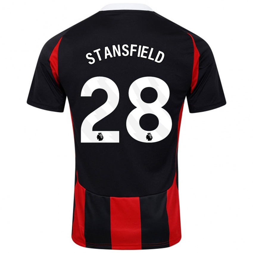 Kinder Jay Stansfield #28 Schwarz Rot Auswärtstrikot Trikot 2024/25 T-Shirt Schweiz