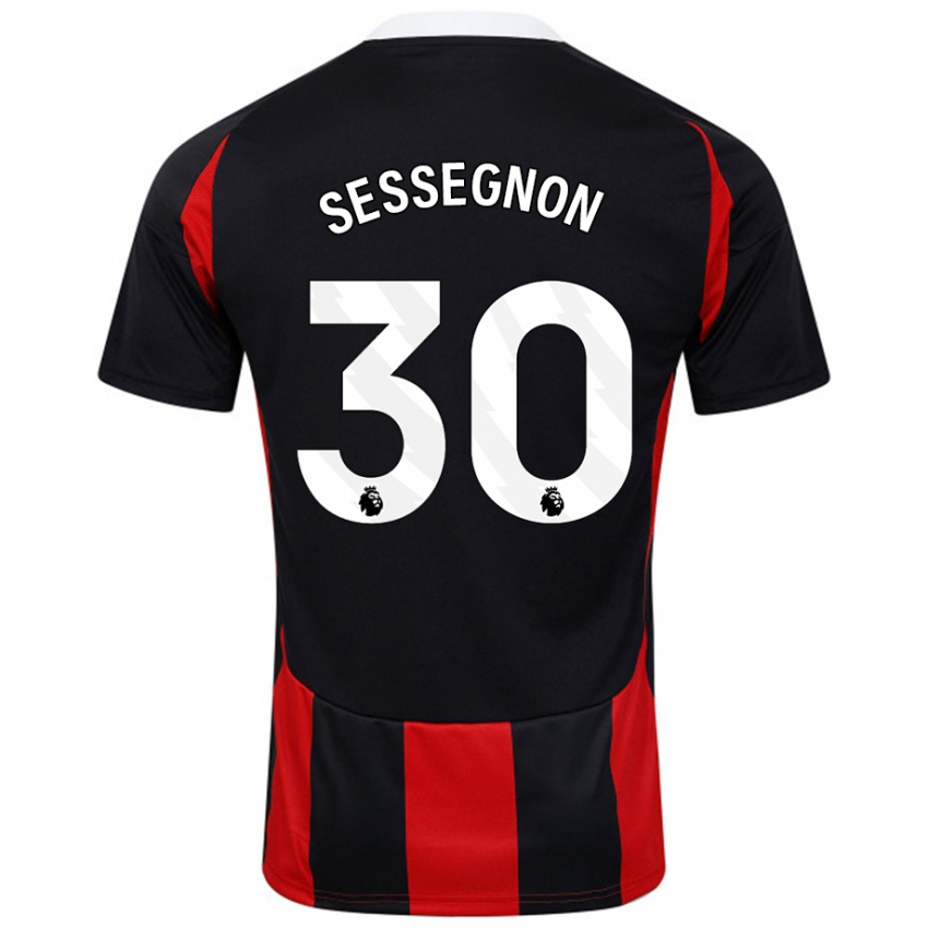 Kinder Ryan Sessegnon #30 Schwarz Rot Auswärtstrikot Trikot 2024/25 T-Shirt Schweiz