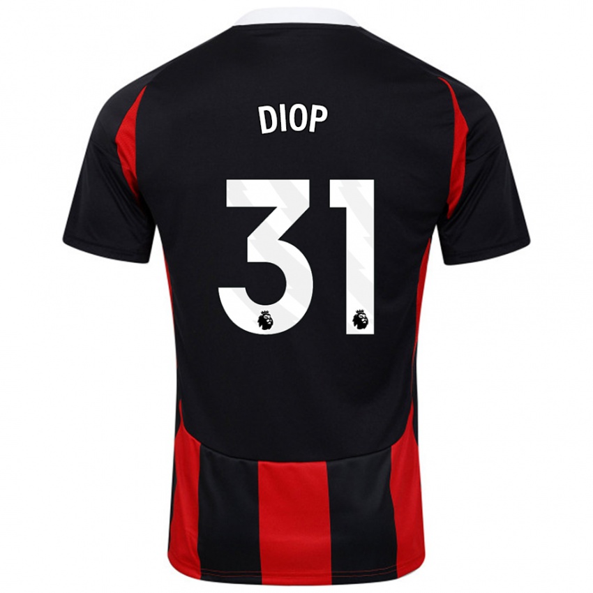 Kinder Issa Diop #31 Schwarz Rot Auswärtstrikot Trikot 2024/25 T-Shirt Schweiz