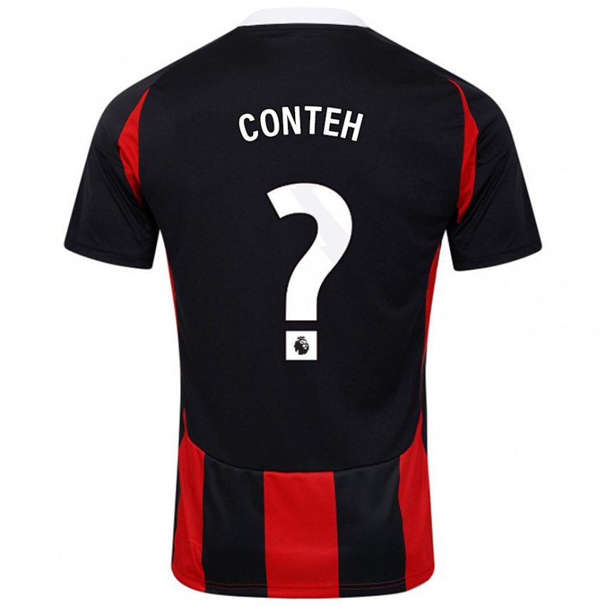 Kinder Daniel Conteh #0 Schwarz Rot Auswärtstrikot Trikot 2024/25 T-Shirt Schweiz