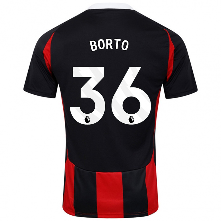 Kinder Alex Borto #36 Schwarz Rot Auswärtstrikot Trikot 2024/25 T-Shirt Schweiz