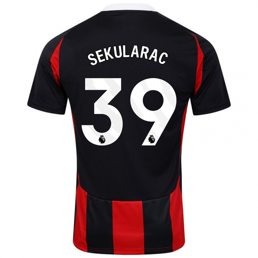 Kinder Kristian Sekularac #39 Schwarz Rot Auswärtstrikot Trikot 2024/25 T-Shirt Schweiz