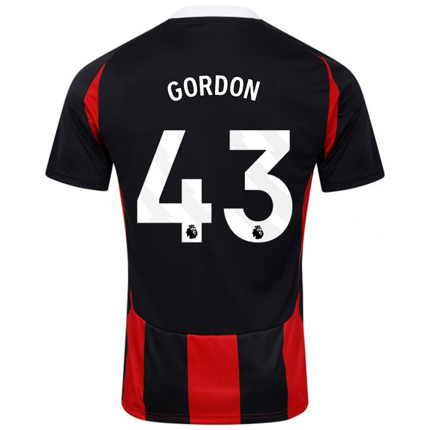 Kinder Lemar Gordon #43 Schwarz Rot Auswärtstrikot Trikot 2024/25 T-Shirt Schweiz