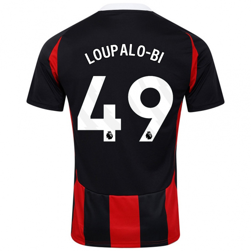 Kinder Aaron Loupalo-Bi #49 Schwarz Rot Auswärtstrikot Trikot 2024/25 T-Shirt Schweiz