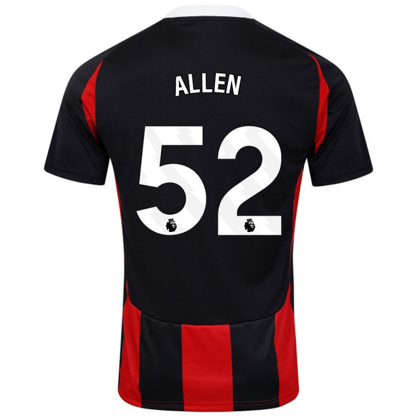 Kinder Michael Allen #52 Schwarz Rot Auswärtstrikot Trikot 2024/25 T-Shirt Schweiz