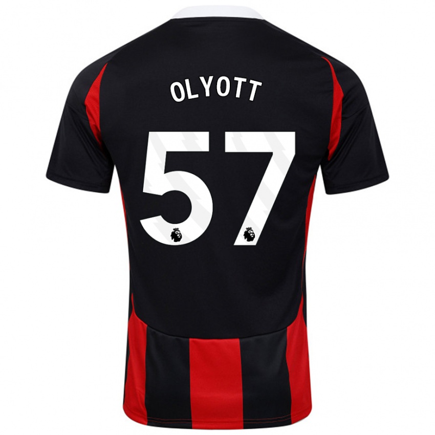 Enfant Maillot Tom Olyott #57 Noir Rouge Tenues Extérieur 2024/25 T-Shirt Suisse