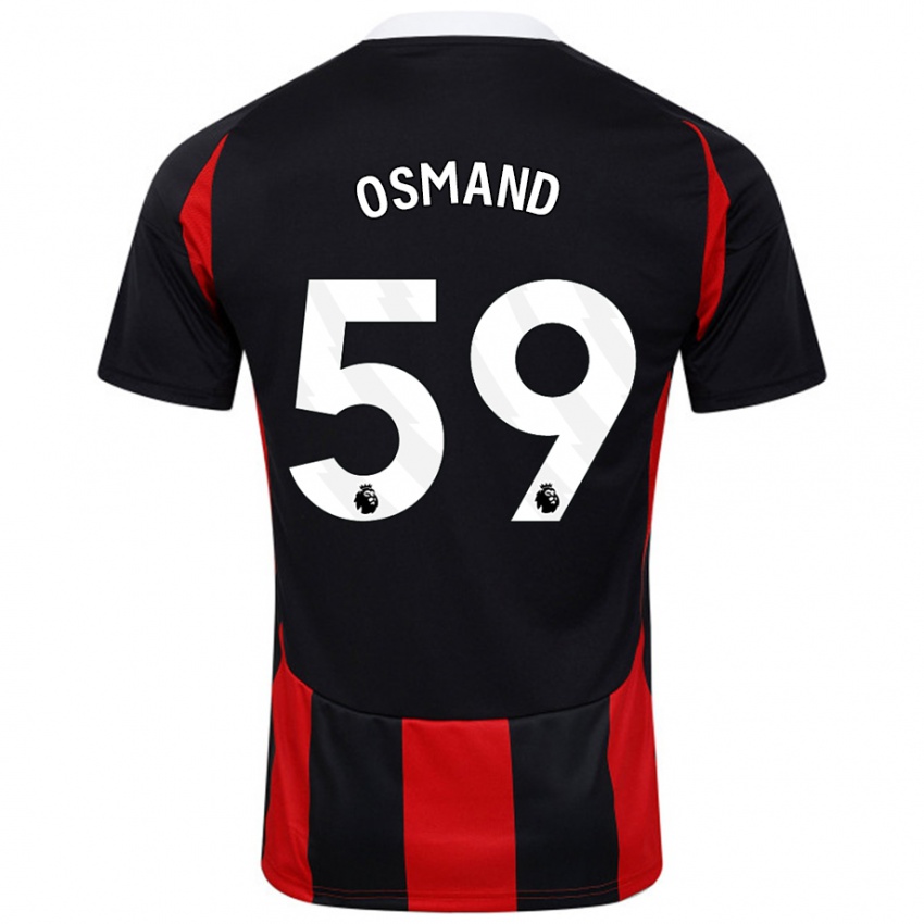 Kinder Callum Osmand #59 Schwarz Rot Auswärtstrikot Trikot 2024/25 T-Shirt Schweiz