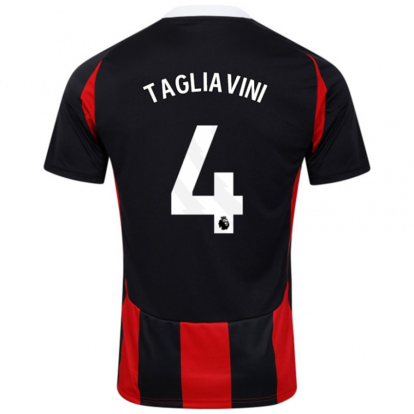 Enfant Maillot Ella Tagliavini #4 Noir Rouge Tenues Extérieur 2024/25 T-Shirt Suisse