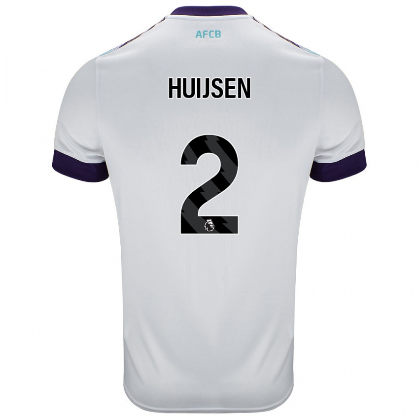 Kinder Dean Huijsen #2 Weiß Grün Lila Auswärtstrikot Trikot 2024/25 T-Shirt Schweiz