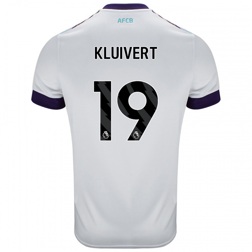 Kinder Justin Kluivert #19 Weiß Grün Lila Auswärtstrikot Trikot 2024/25 T-Shirt Schweiz