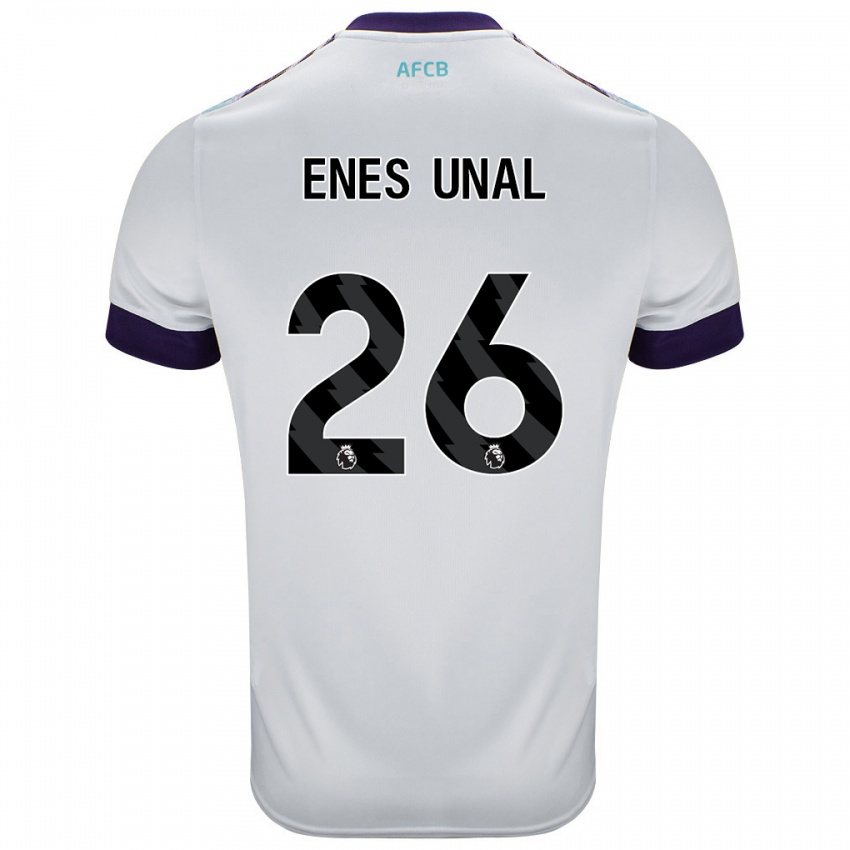 Kinder Enes Ünal #26 Weiß Grün Lila Auswärtstrikot Trikot 2024/25 T-Shirt Schweiz