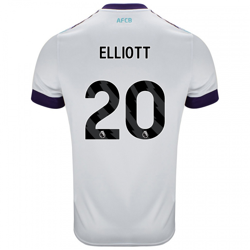 Kinder Kaitlyn Elliott #20 Weiß Grün Lila Auswärtstrikot Trikot 2024/25 T-Shirt Schweiz