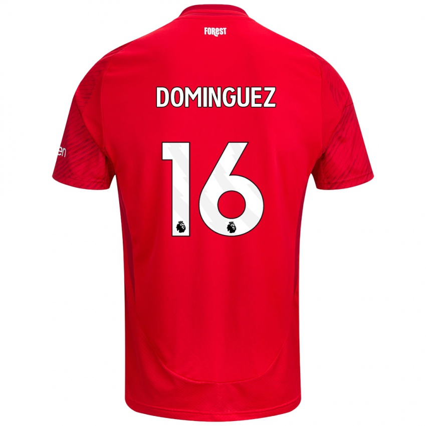 Herren Nicolas Dominguez #16 Rot Weiß Heimtrikot Trikot 2024/25 T-Shirt Schweiz