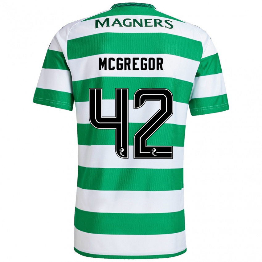 Herren Callum Mcgregor #42 Grün Weiß Heimtrikot Trikot 2024/25 T-Shirt Schweiz