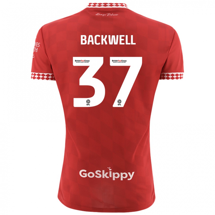 Herren Tommy Backwell #37 Rot Heimtrikot Trikot 2024/25 T-Shirt Schweiz