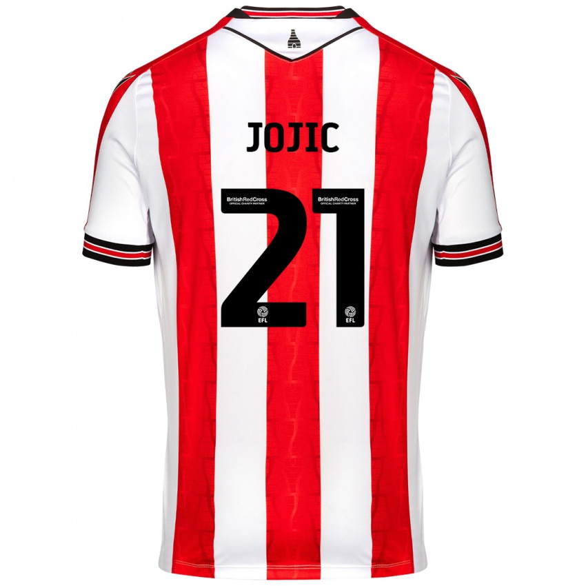 Herren Nikola Jojic #21 Rot Weiß Heimtrikot Trikot 2024/25 T-Shirt Schweiz