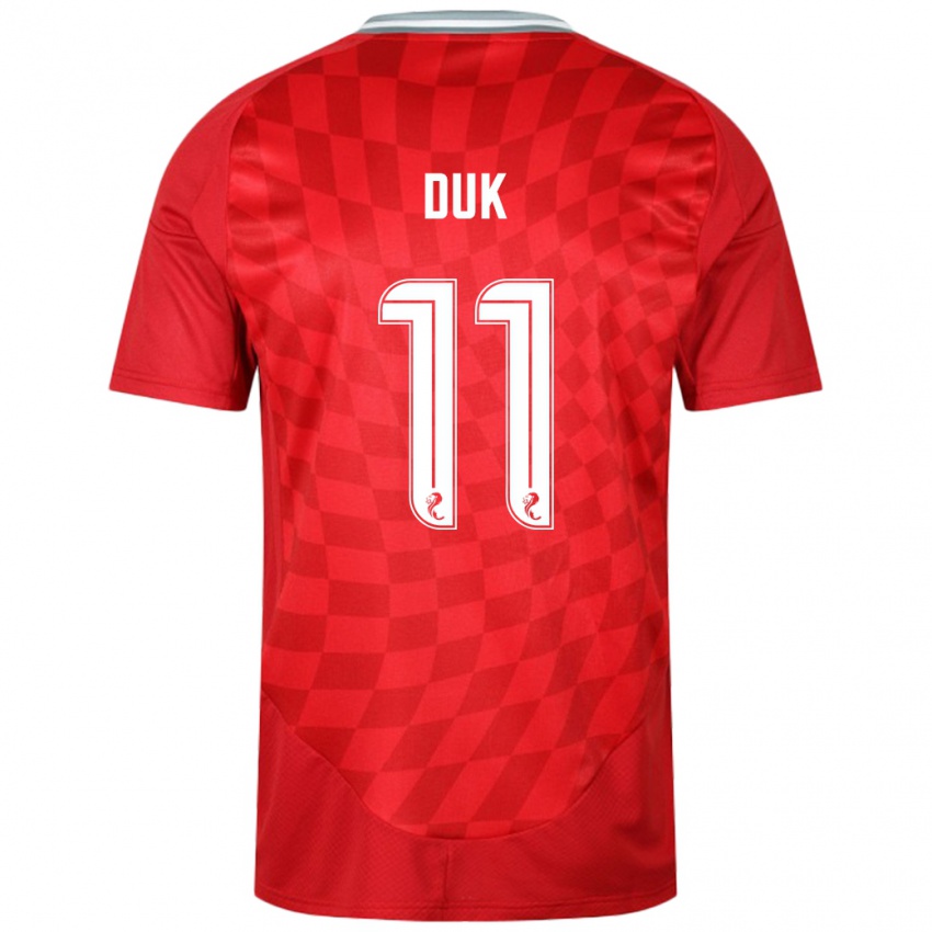 Homme Maillot Duk #11 Rouge Tenues Domicile 2024/25 T-Shirt Suisse