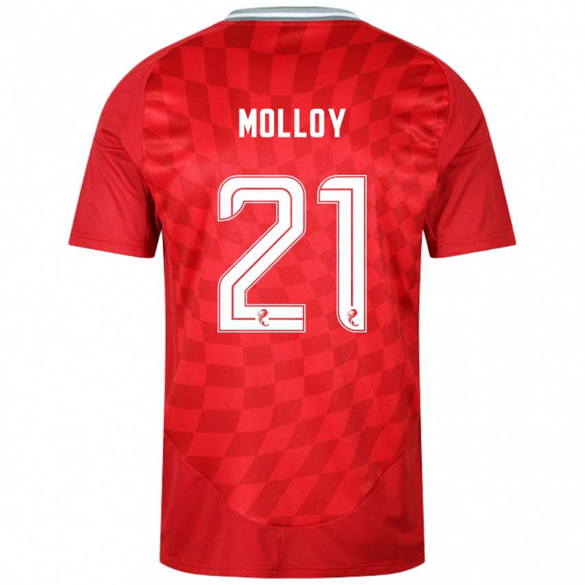 Homme Maillot Gavin Molloy #21 Rouge Tenues Domicile 2024/25 T-Shirt Suisse