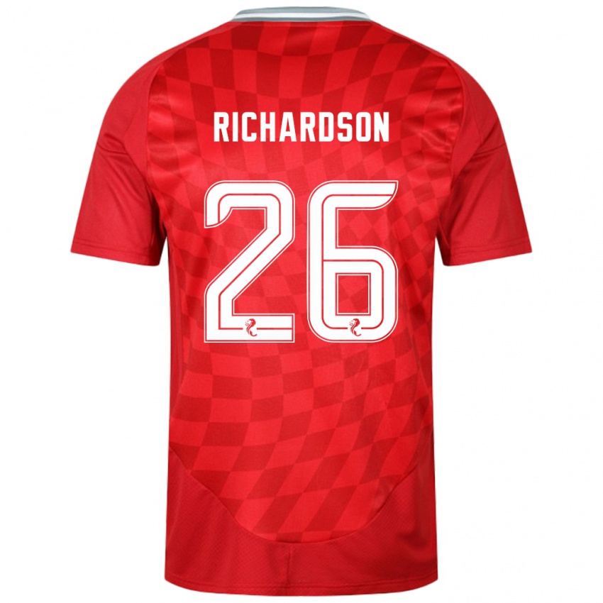 Homme Maillot Jayden Richardson #26 Rouge Tenues Domicile 2024/25 T-Shirt Suisse