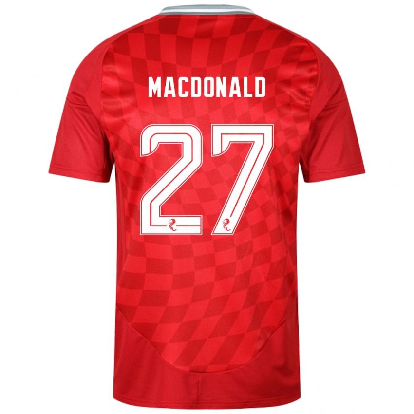 Homme Maillot Angus Macdonald #27 Rouge Tenues Domicile 2024/25 T-Shirt Suisse