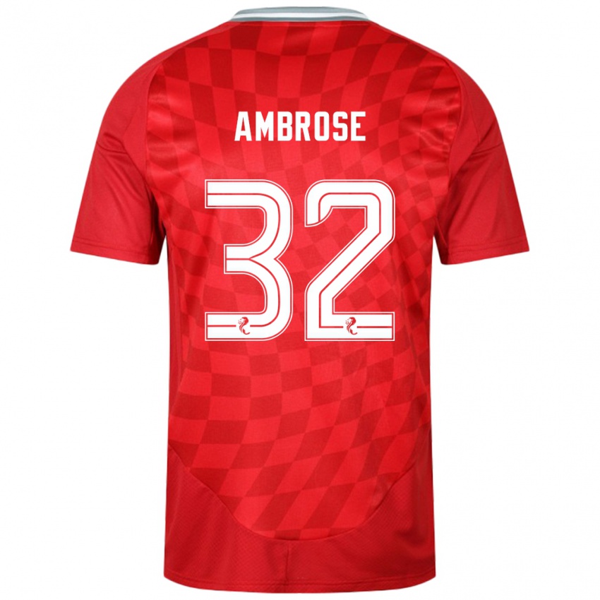 Homme Maillot Peter Ambrose #32 Rouge Tenues Domicile 2024/25 T-Shirt Suisse